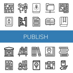 Set of publish icons