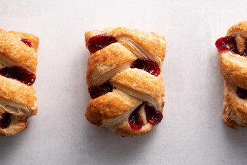 Strawberry strudel pastry baked sweet.