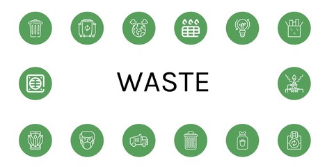 waste icon set