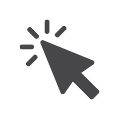 Click vector icon, simple sign for web site and mobile app.