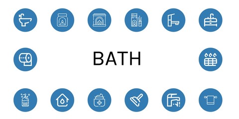 bath icon set