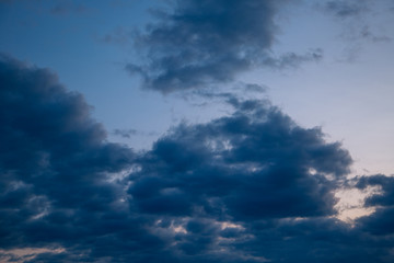 Fototapeta na wymiar Texture. Evening blue sky. Dusk