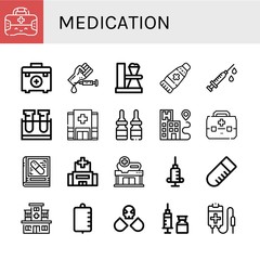 medication icon set