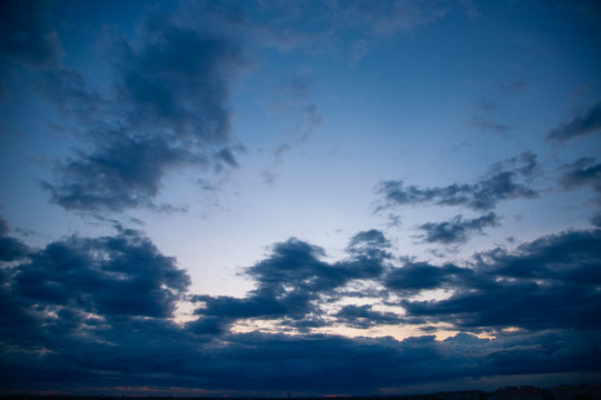 Texture. Evening Blue Sky. Dusk