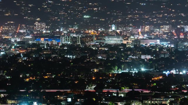Los Angeles West Hollywood Sunset Strip Night Time Lapse