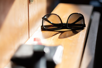 glasses on the table