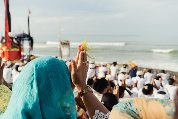 New year in Bali. Holiday melasti. Bali Indonesia March 