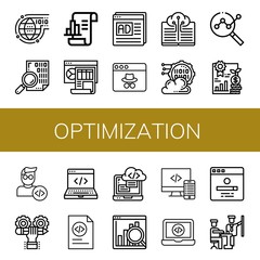 optimization simple icons set