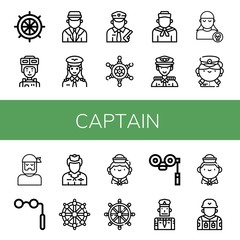 captain simple icons set