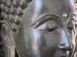 head of statue in temple of thailand