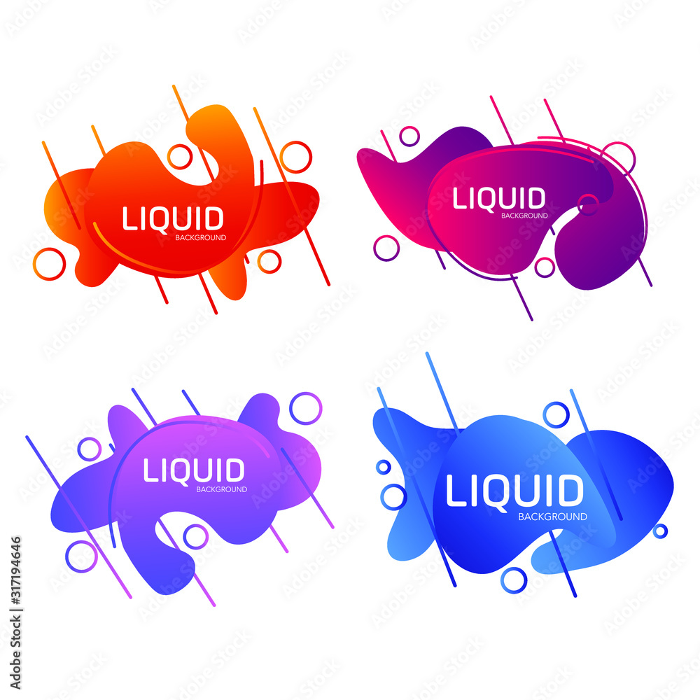 Fototapete Abstract liquid shape template color editable. Fluid vector sign isolated on white background illustration for graphic and web design.