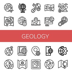 geology simple icons set