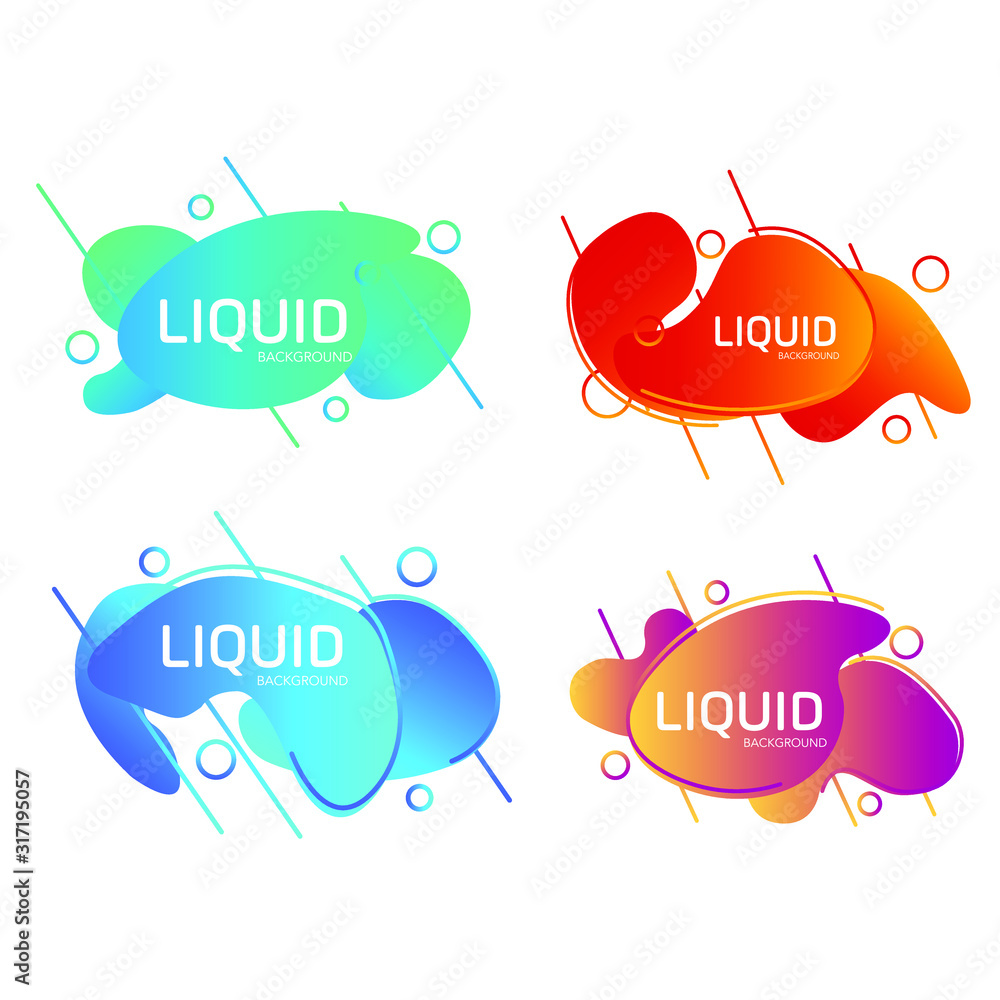 Aufkleber Abstract liquid shape template color editable. Fluid vector sign isolated on white background illustration for graphic and web design.