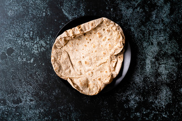 Indian Flat Bread Chappati Folded Style Lavash Ready to Eat Flatbread.