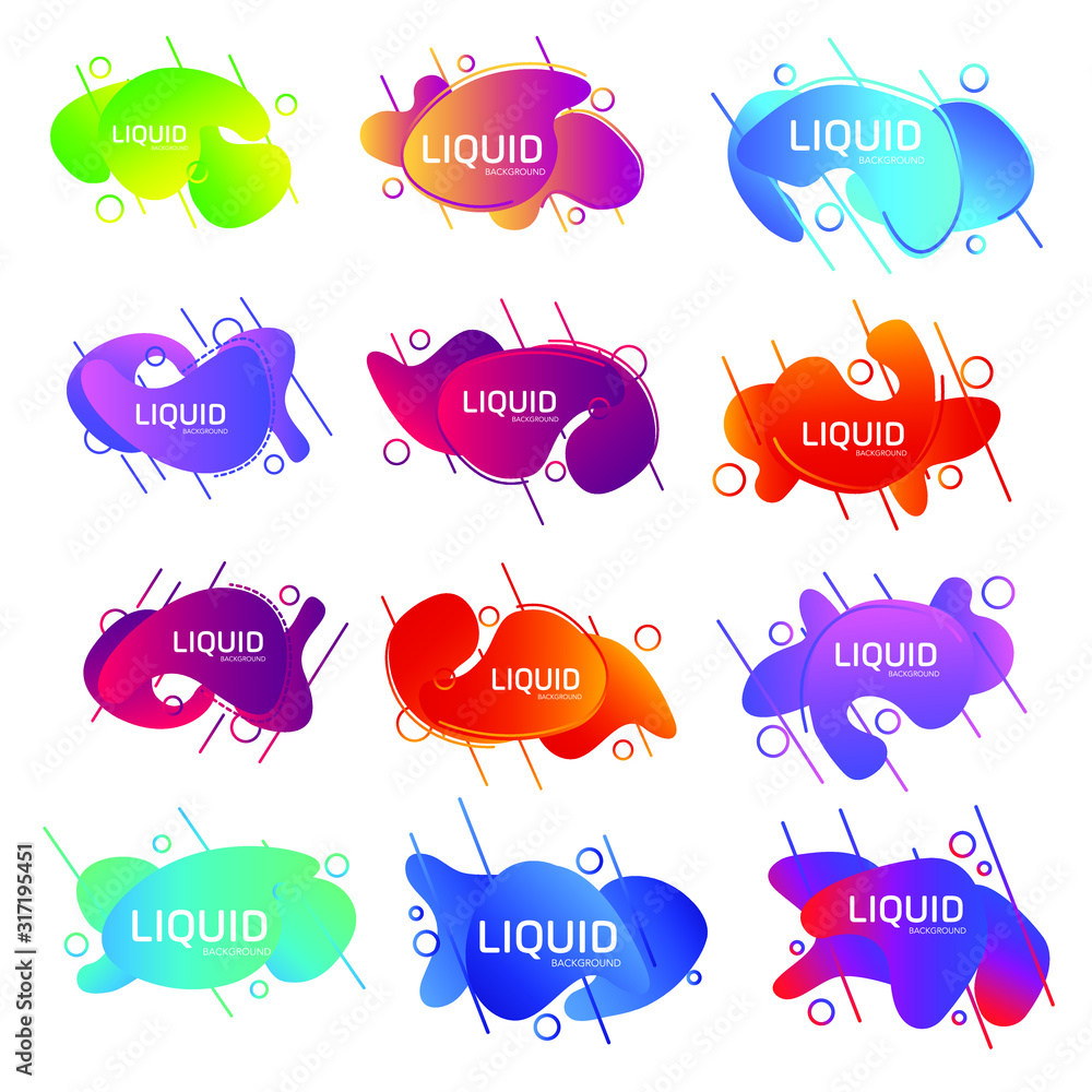 Leinwandbilder Abstract liquid shape template color editable. Fluid vector sign isolated on white background illustration for graphic and web design.