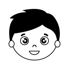 Obraz na płótnie Canvas silhouette of head of boy on white background vector illustration design