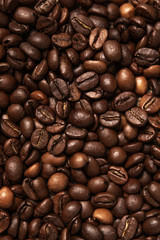 The texture of roasted aromatic coffee.