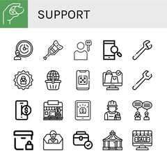 support simple icons set