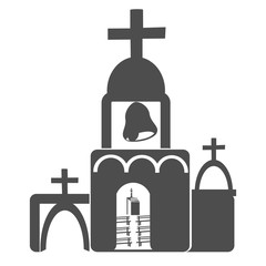 Cathedral glyph icon vector on white background. Flat vector cathedral icon symbol sign from modern monuments collection for mobile concept and web apps design.