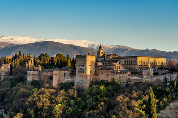 View of Alhambra Palace in Granada, Spain in Europe