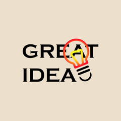 Great idea concept with bulb light. Inspiration innovation, invention, effective thinking. 