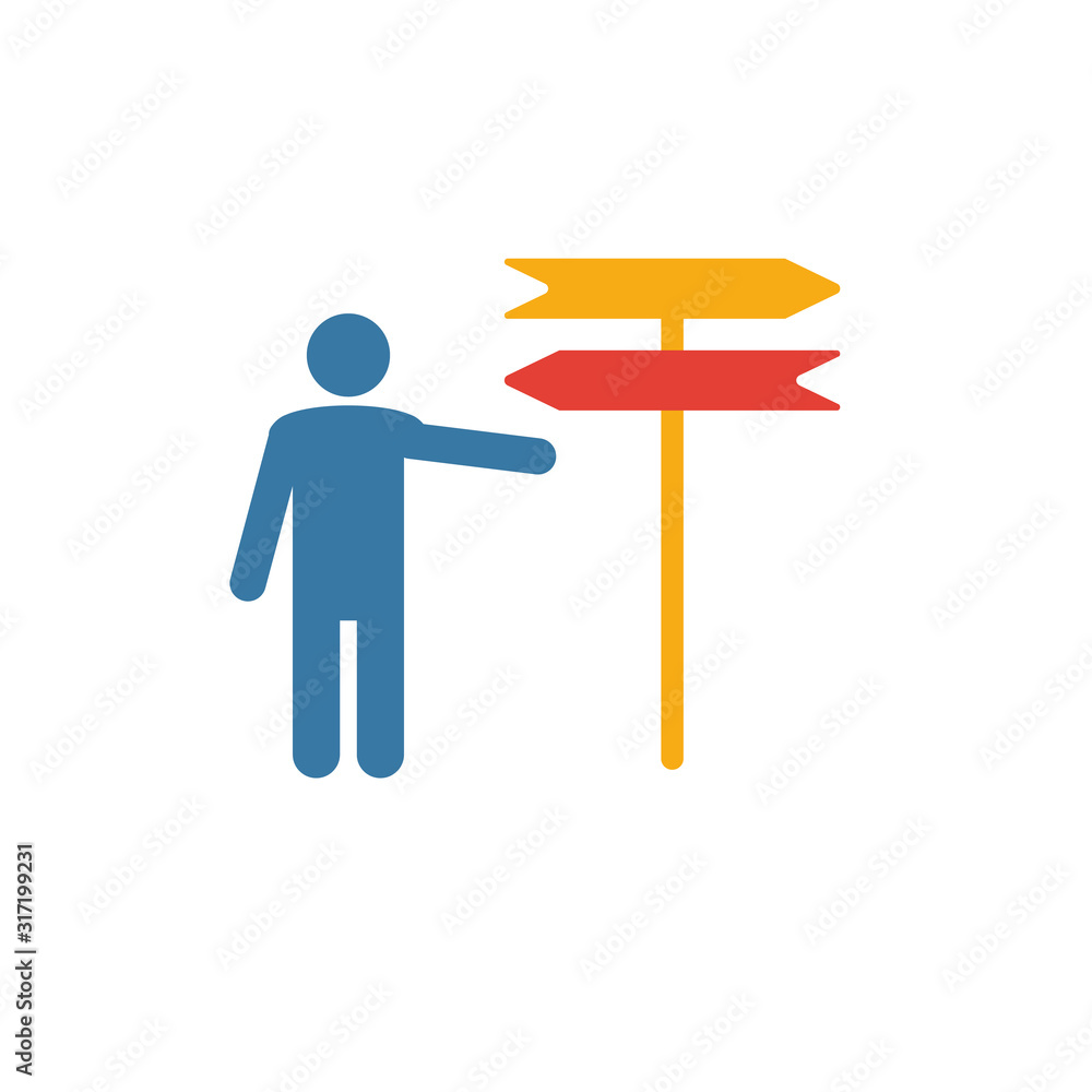 Poster decision icon. flat creative element from business ethics icons collection. colored decision icon fo