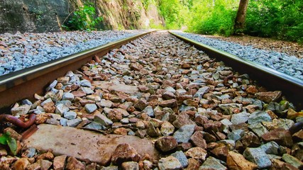 World war II historic railway, The Death railway in Kanchanaburi, Thailand