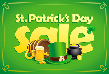 Patrick's day sale vector poster