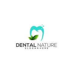 Fototapeta premium modern dental nature logo design vector