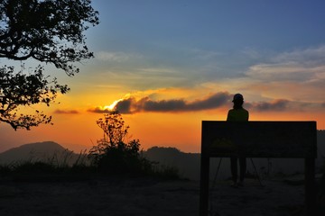 Fototapeta na wymiar Sunset view, Phu soi dao national park, Thailand