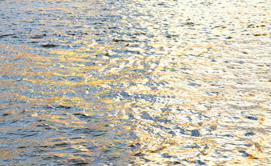 The sea in the dark blue sky on the day of bright