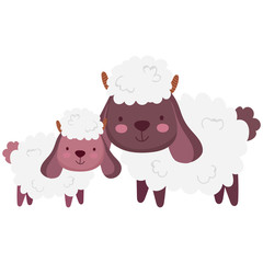sheeps family farm animal cartoon