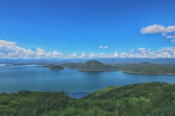 Fototapeta na wymiar Srinagarind Dam Lake in Kanchanaburi Province, Thailand