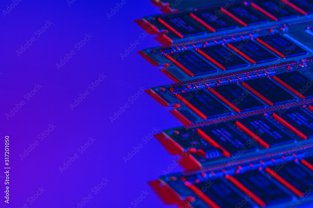 Poster computer random access memory (ram) close up