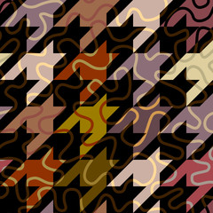 Seamless background pattern. Abstract brown background with houndstooth pattern. Vector image
