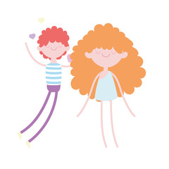 happy valentines day, young man in love with cupid cartoon