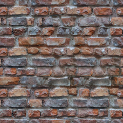 Seamless pattern. Infinitely repeating in high resolution old brick wall texture.