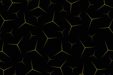 Abstract yellow triangle dicorate in pattern on black background. illustration vector eps10