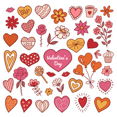 Set of valentines day elements.