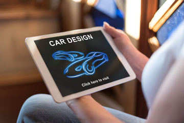 Car design concept on a tablet