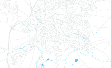Naklejka premium Wrexham, Wales bright vector map