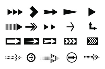 Arrows black set icons vector set collections. Arrow Cursor Modern simple illustration