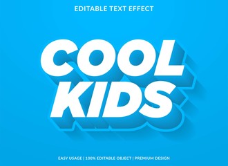 cool kids text effect template with 3d type style and bold text concept use for brand label and logotype 