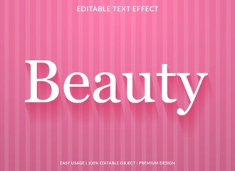 beauty text effect template with minimalist type style and feminine text concept use for brand label and logotype 