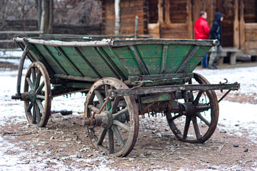 Fototapeta na wymiar Old Cart, Old wooden cart