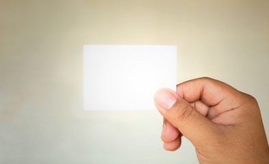 Obraz premium hand holding blank business card