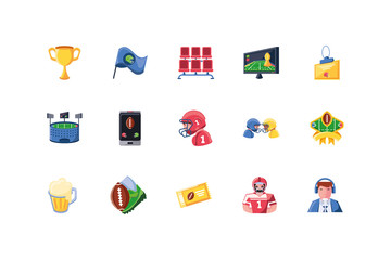 Obraz premium American football icon set vector design