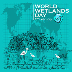 World Wetlands Day, poster and banner