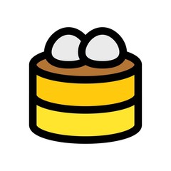 china new year related chines cake and dim sum vector with editable stroke