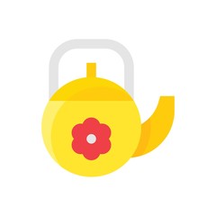 flower on teapot related to china new years vector in flat design,